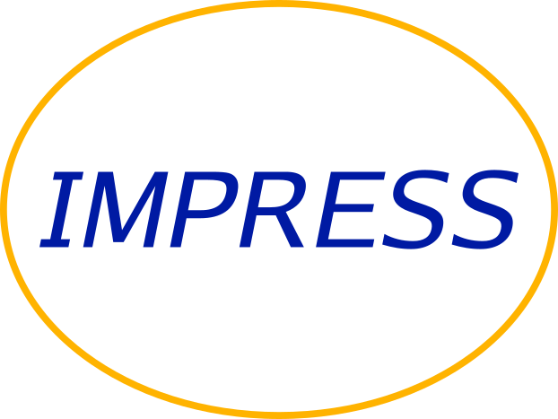 IMPRESS title overlayed over oval