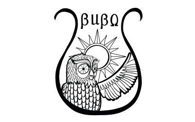 BUBO logo showing an owl and the sun in the outline of a lyre