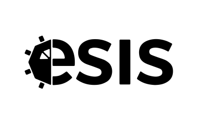 ESIS logo, shows the E with the first half being a sun